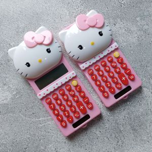 Kalkulator Hellokitty Calculator Dagang 8Digits Kepala Hellokitty Dual Power Solar & Battery