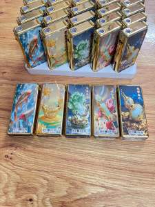 Combo 5 cái Bật lửa khò cao cấp Biểu tượng phú quý chiêu tài hút lộc vỏ sắt kim loại nạp lại ga được khi hết