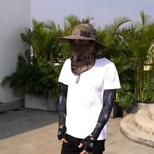 SINRANSINYA丨Mũ chống nắng lưỡi trai đi bộ ngoài trời Mũ Chống Nắng Mũ Chống Nắng Nam che mặt khỏi tia UV Mũ tai bèo Mũ câu cá