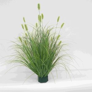 Indoor Decorative Faux Green Plant Landscape Popular Reed Dog Tail Grass Window Display Floor Potted Living Room Plant Ornament