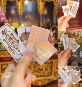 Miếng Dán Linh Phù - Tài Lộc May Mắn Phong Thuỷ (Dán Điện Thoại Đồ Dùngsách vở ...)