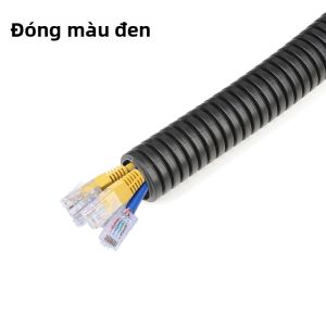 Ống Sóng Cách Điện PP 3M-10ft AD7.5mm-34.5mm Dùng Cho Dây Cáp Ô Tô Bảo Vệ Dây Dẫn Thiết Bị Động Cơ