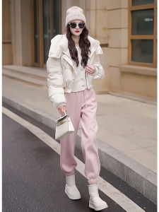 Womens Short Hooded down Cotton Jacket Fashionable Warm Korean Style Loose Fit Versatile Outerwear for Winter 2025