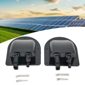 Waterproof Car Junction Box Solar Panel Cable Entry Gland Sealing Box Double Hole Curved Connector for RV Caravan Motorhome Boat