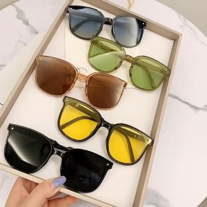 [không bao gồm hộp ] Kính râm gấp gọn bản lề lò xo form vuông bầu dễ đeo 4 màu siêu xinh mã Y2206 - kheshop