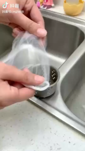 SERENITY 100pcs Kitchen Sink Drain Filter Bag Anti-clogging Disposable Sink Strainer Bag Garbage Bag Vegetable Washing Drain Screen Hanging Disposable Kitchen Grease Trap Mesh Drain Bag