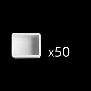 SeamiArt 50pcs Empty Half Pans White Half Pan Paint Plastic Watercolor Paint Grid Half Pans Artists Palette Art Supplies
