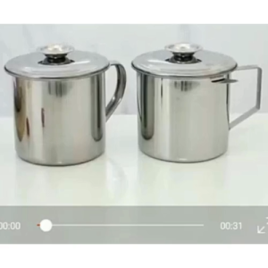 1.4L Stainless Steel Oil Filter Pot – Leakproof Cooking Oil Storage with Fine Mesh Strainer & Drip-Free Spout