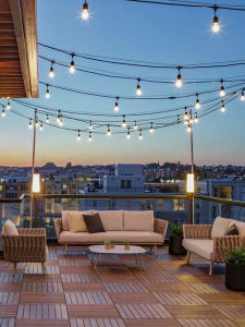 Outdoor Sofa Set Casual Wicker Furniture Combination for Courtyard Garden Patio Balcony Waterproof Sunscreen Metal Frame