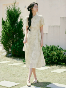 XIANGYING | Đầm Dạng Sườn xám Nhẹ LeCell Tencel