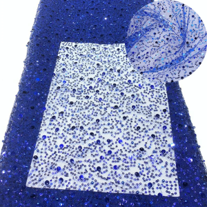 African Organza Lace Fabric 2026 High Quality French Heavy Bead Lace Fabric Nigerian Tulle Sequins Lace Fabric for Luxury Dress