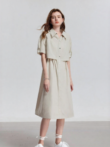 Toyouth | Cool Feeling Drawstring Waist Workwear Dress