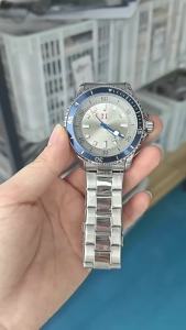 NS Diving style Mens Watch Stainless steel waterproof glow-in-the-dark watch Metal strap Daily swimming sports watch