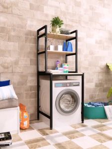 🔥🔥Washing Machine Storage Rack Flip Upper Open Bathroom Toilet Toilet Roller Floor Toilet Upper Balcony Storage Rack