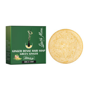 South Moon Ginger Dense Hair Soap Anti Hair Loss Repair Scalp Nourishing Brighten Thick Hair Car Shampoo Bar Hair Cleansing Solid Soap Oil Control Moisturizing Smoothing Nourishing Hair Root Dandruff Removal Hair Growth Ginger Soap