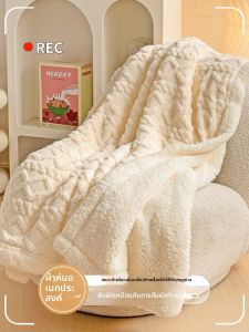 ผ้าคลุมโซฟาหนาปูที่นอนผ้าขนแกะผ้าขนสัตว์ผ้าขนนุ่มสไตล์โมเดิร์นสีพื้นสำหรับฤดูใบไม้ร่วงและฤดูหนาว