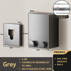 4.2/5.1m 304 Stainless Steel Retractable Clothesline Wall Mounted Invisible Laundry Drying Rack Indoor Hanging Clothes Rope