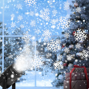USB Powered Snowflake Projection Light Outdoor/Indoor Rotating Snowflake Projector for Halloween Festive Party Christmas Decor