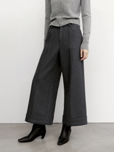 High Waist Wide Leg Casual Pants for Women Nine Points Length Ainoshanyi 2025 Autumn New Style Comfortable Loose Fit Trousers