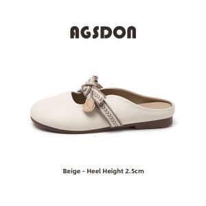 Agsdon | Summer Wear French Mary Jane Style Peep Toe Flats Womens