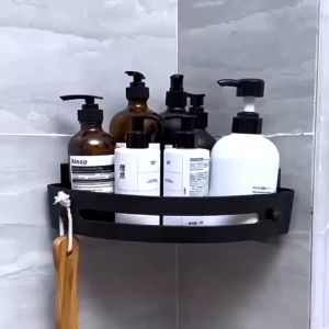 ABS ชั้นวางของในห้องน้ํา ที่วางของเข้ามุมสามเเหลียม ไม่ต้องเจาะผนัง ชั้นวางของในห้องครัว ชั้นวางของติดผนังเข้ามุม