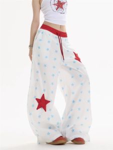 Quần Ống Rộng in Hình Ngôi Sao Phong Cách Mỹ Cổ Điển Cho Nữ Mùa Hè Mới Rộng Rãi Nhẹ Đa Năng Phù Hợp Với Khiêu Vũ Jazz