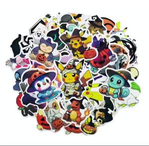 Takara Tomy | BỘ 50 Kawaii Halloween Pikachu Dán Anime Pocket Monster Hoạt Hình Đồ Chơi DIY Quà Tặng Cho Laptop Hành Lý Trượt Ván Di Động