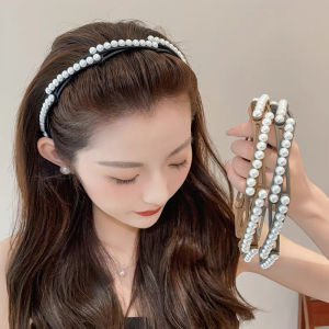 ที่คาดศีรษะประดับพลอยเทียมมุกพับได้สำหรับผู้หญิงที่คาดผมโฟมล้างหน้าแบบพกพาพับเก็บได้มีฟันกันลื่นอเนกประสงค์2024ท่องเที่ยวใหม่