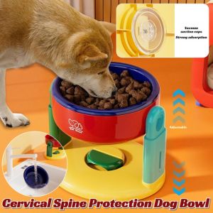 Cervical Spine Protection Dog Bowl Cartoon Cat Bowl Anti-Tumble Cat Food Basin High Foot Pet Bowl Large Capacity Dog Food Bowl