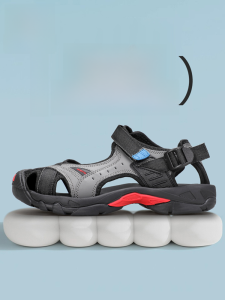 HUMTTO Mens Sports Sandals Breathable Outdoor Anti-slip Headed Shoes Beach Walking Soft Bottom Waterproof Quick Dry Lightweight