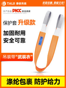 Thickened Standard Belt Crane Flat Double Buckle Hoist Strap Industrial Wear Resistant Cut Proof Lifting Rope Harness