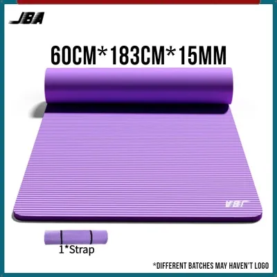 JBA Yoga Mat Good Quality 15mm Thick Wide Set With Strap Carrier Bag NBR Durable Soft Waterproof Workout Mat Yoga Mat For Men Anti Tear Yoga Matt 瑜伽垫 Yogamat Matras Olahraga