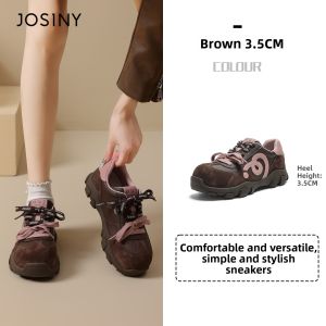Josiny | Thick Soled Red Womens Casual Training Shoes