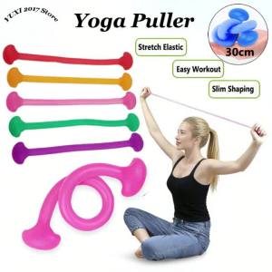 Silicone Yoga Puller Elastic Resistance Band For Arm Shoulder Back Stretch Portable Fitness Tool for Slimming Shaping