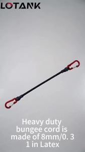 Heavy Duty Bungee Cord Elastic Tie Strap String Carabiner Hooks Kayak Cycling Luggage Packing Ropes Camping Accessories