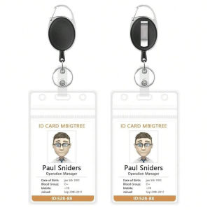 2 Pack Of Vertical ID Badge Holder With Adjustable Retractable Lanyard | Retractable Badge Holders Heavy Duty Badge Reel