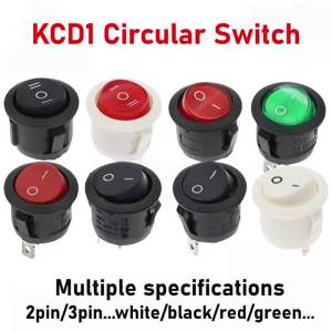 10PCS ON/OFF Round Rocker Switch LED Illuminated Car Dashboard Dash Boat Van 12V 24V / 6A 250V / 10A 125V 2/3/4PIN Switch 20MM