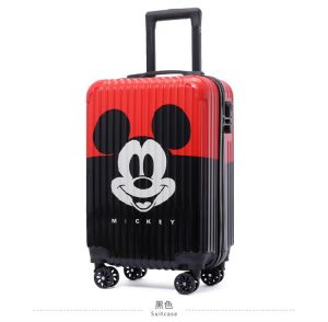 Durable Luggage Carry-On Suitcase Womens Model 2024 New Style Cartoon Pattern Universal Wheel Quiet Rolling Bag for Travel