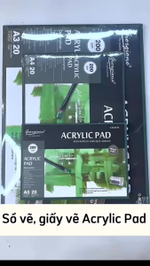 Sổ vẽ giấy vẽ Acrylic Pad khổ A3/A4/A5 200gsm 20 tờ Giorgione