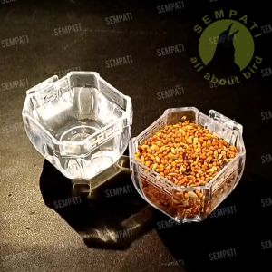 SEMPATI Cepuk Sempati Segi 8 Mika Mini Emboss No 2 Cepuk Burung Murai Kacer Kenari Lovebird Cucak Ciblek Branjangan Blackthroat Wadah Pakan Minum Burung