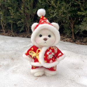 Lena Bear New Year Cat Clothes Cotton Jacket Small Size 20cm Medium Size 30cm Visit Clothes for Dolls Girl Clothes
