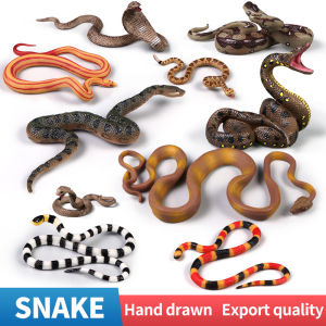 Simulation Forest Savage Snakes Model Set - Wild Cobra Rattlesnake Python Action Figures Educational Kids Toys Ornaments Gift