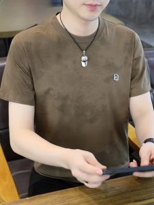 HENGYUANXIANG | Hengyuanxiang Mens Round Neck Short Sleeve T-Shirt Breathable Lightweight Summer Fashion Urban Style Cotton Polyester Blend