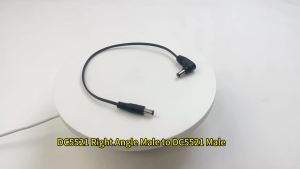 Cáp Nguồn DC5.5*2.1 Đầu Đực Góc Vuông Sang Đầu Đực Thẳng Cho Đèn LED Thiết Bị Điện Tử Nhỏ Gọn Dự Án Lắp Ráp Tự Chế 0.32M