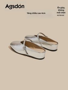 Agsdon | Comfortable Silver Thick-sole Slip-on Sandals