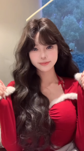 เสื้อคริสต์มาส แขนยาว เข้ารูป คอเหลี่ยม มีสายคล้องคอคู่สำหรับผูกที่ด้านหลังคอ ติดโบเล็กๆ ผ้าฟลีซ แต่งขนเฟอร์นุ่มฟู ที่คอและปลายแขน เสื้อซานตี้ #7758