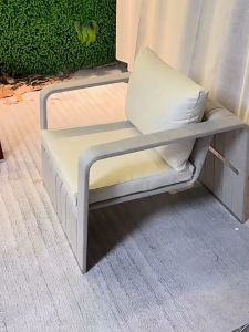 BUNISE ชุดโซฟากลางแจ้งวัสดุหวายทอ สำหรับสวน วิลล่า ระเบียง เก้าอี้เลานจ์สไตล์นอร์ดิก พร้อมโต๊ะกาแฟ รุ่น P51 จัดส่งฟรีทั่วไทย