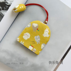 Handmade Cotton Key Cover Pull Rope Drawer Style Keychain Bag Fresh Style Youth Cotton Lining Drawstring Bag for Girls