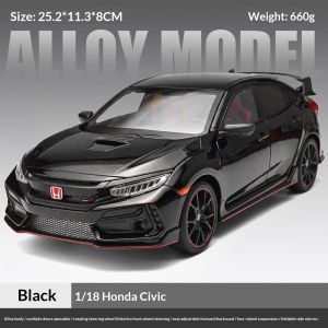 1:18 Metal Die-Cast Honda Civic Type R Car Model Collectible Display Ornaments Car Enthusiasts Holiday Gifts for Boys Gifts