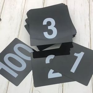 Nomor 1-50 Nomor Meja Cafe Hitam Table Number Sign Nomer Meja Resto